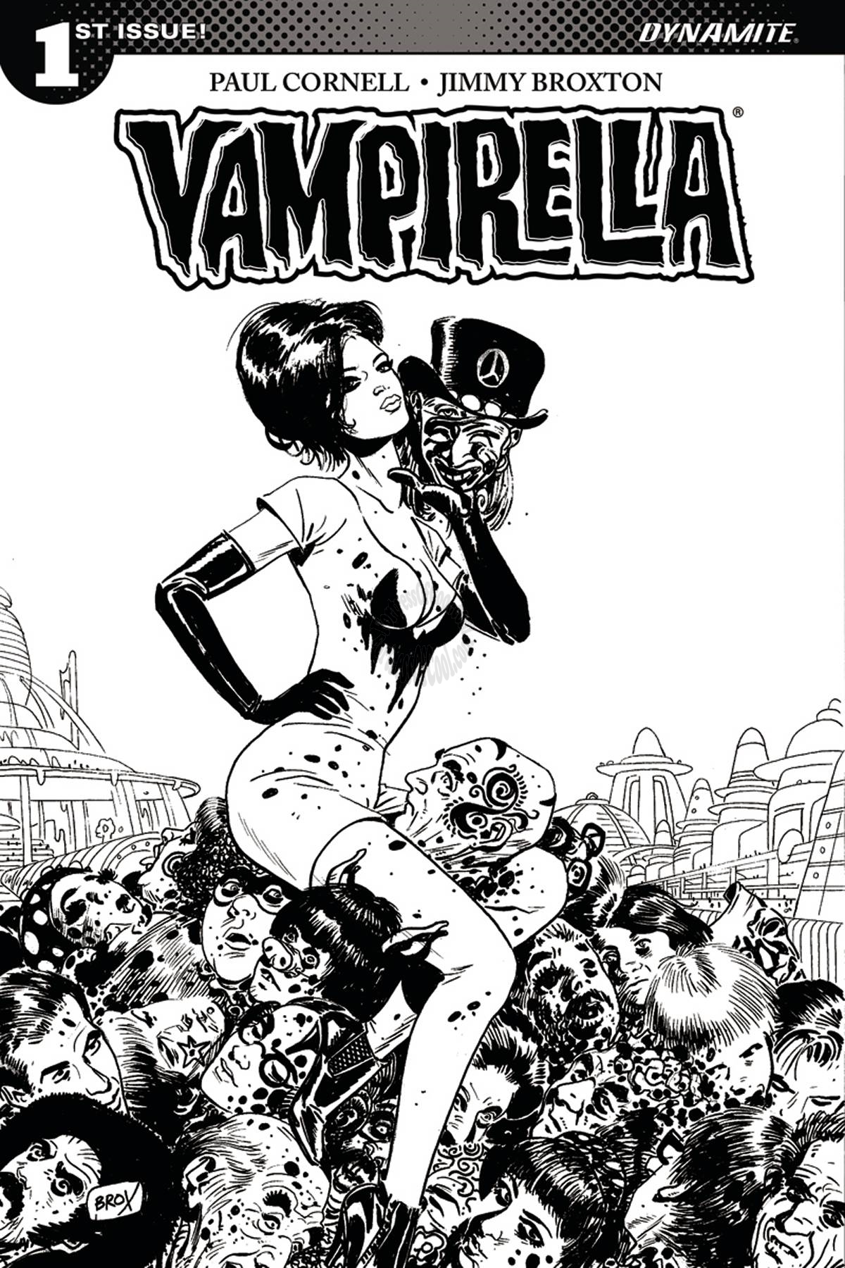 VAMPIRELLA #1 COVER F 10 COPY BROXTON BLACK & WHITE INCENTIVE VARIANT