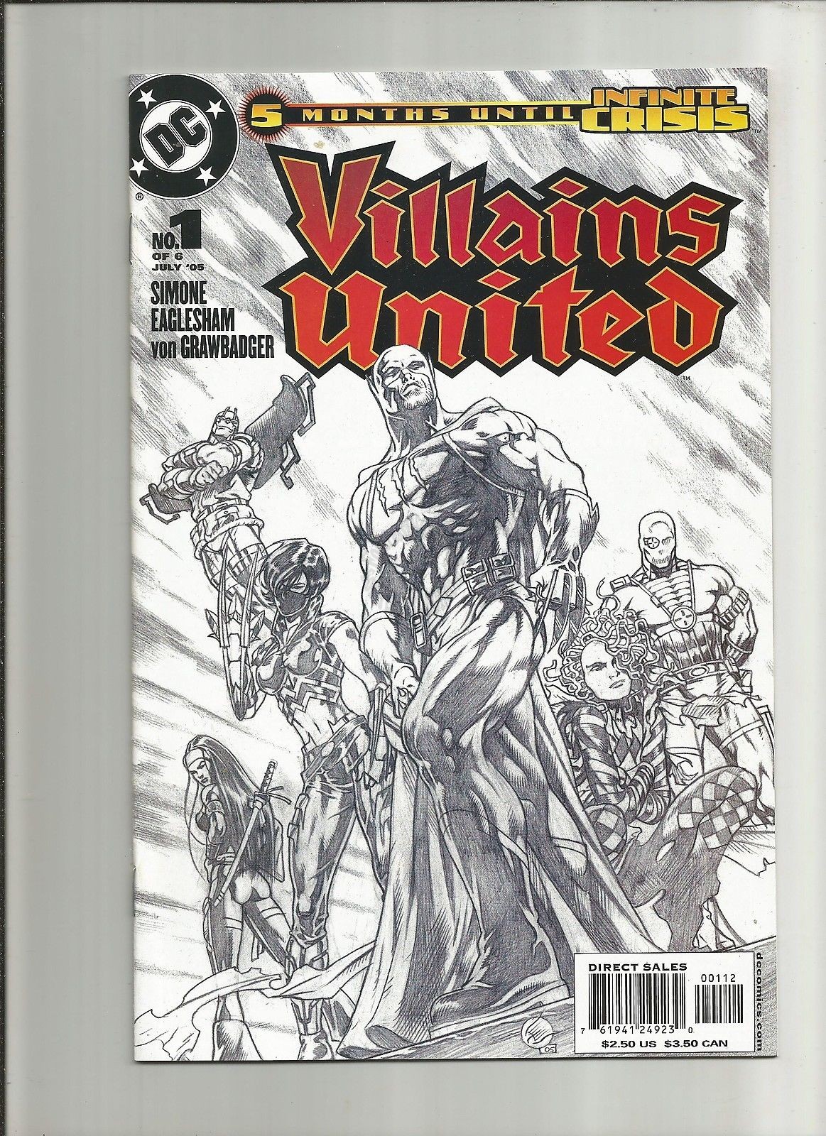 Villains United #1 VARIANT SKETCH COVER