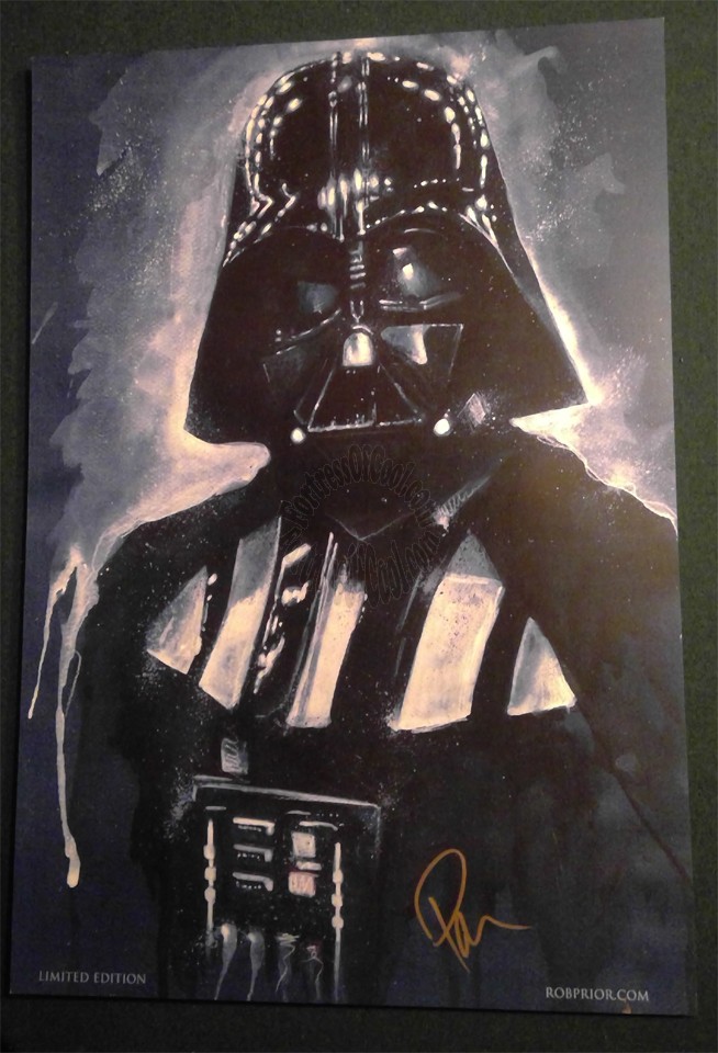 DARTH VADER PRINT - HAND SIGNED BY ARTIST ROB PRIOR