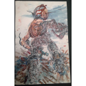 Abstract Robot - Andy Lee Original Signed Con Style Fan Painting
