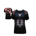 CAPTAIN AMERICA 3 CAP DA FRAP SUBLIMATED T-SHIRT - XXL