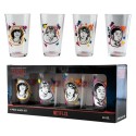 Stranger Things 4 Piece 16 ounce Pint Glass Set 