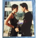 MATRIX AUTOGRAPHED 8X10 PHOTO - SIGNED BY KEANU REEVES and CARRIE-ANNE MOSS