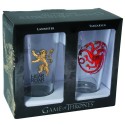 GAME OF THRONES PINT GLASS SET TARGARYEN & LANNISTER