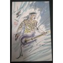 ROCK GOD - Andy Lee Signed Original Con Style Fan Painting