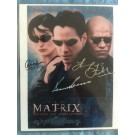 MATRIX AUTOGRAPHED 8X10 PHOTO - SIGNED BY KEANU REEVES, LAURENCE FISHBURNE, and CARRIE-ANNE MOSS